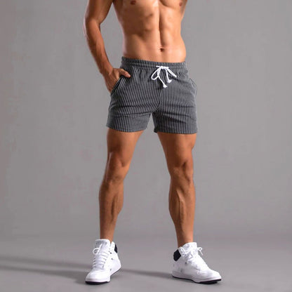 Pinstriped Athleisure Shorts - Iron Thread