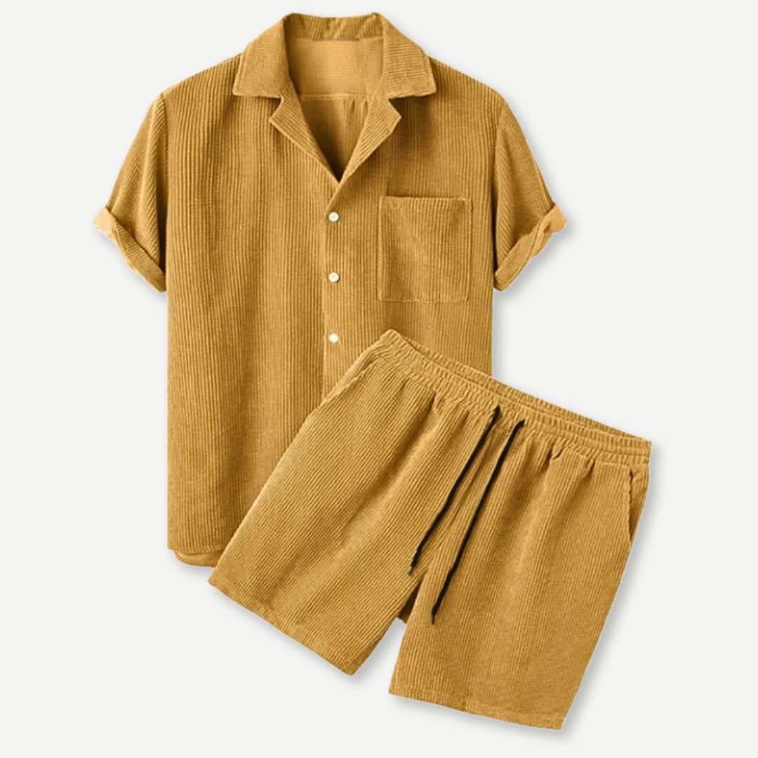 Corduroy Shirt & Shorts Set - Iron Thread