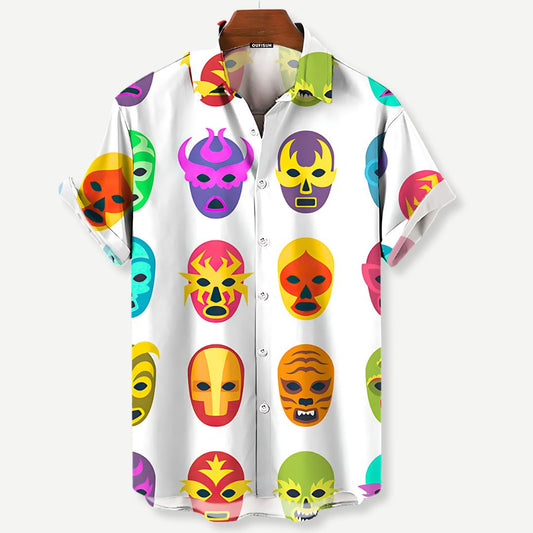 Relaxed Luchador Masks v2 Shirt - Iron Thread