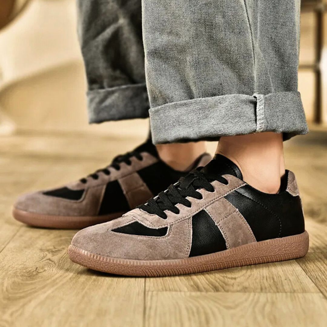 Premium Leather + Suede Sneakers - Iron Thread