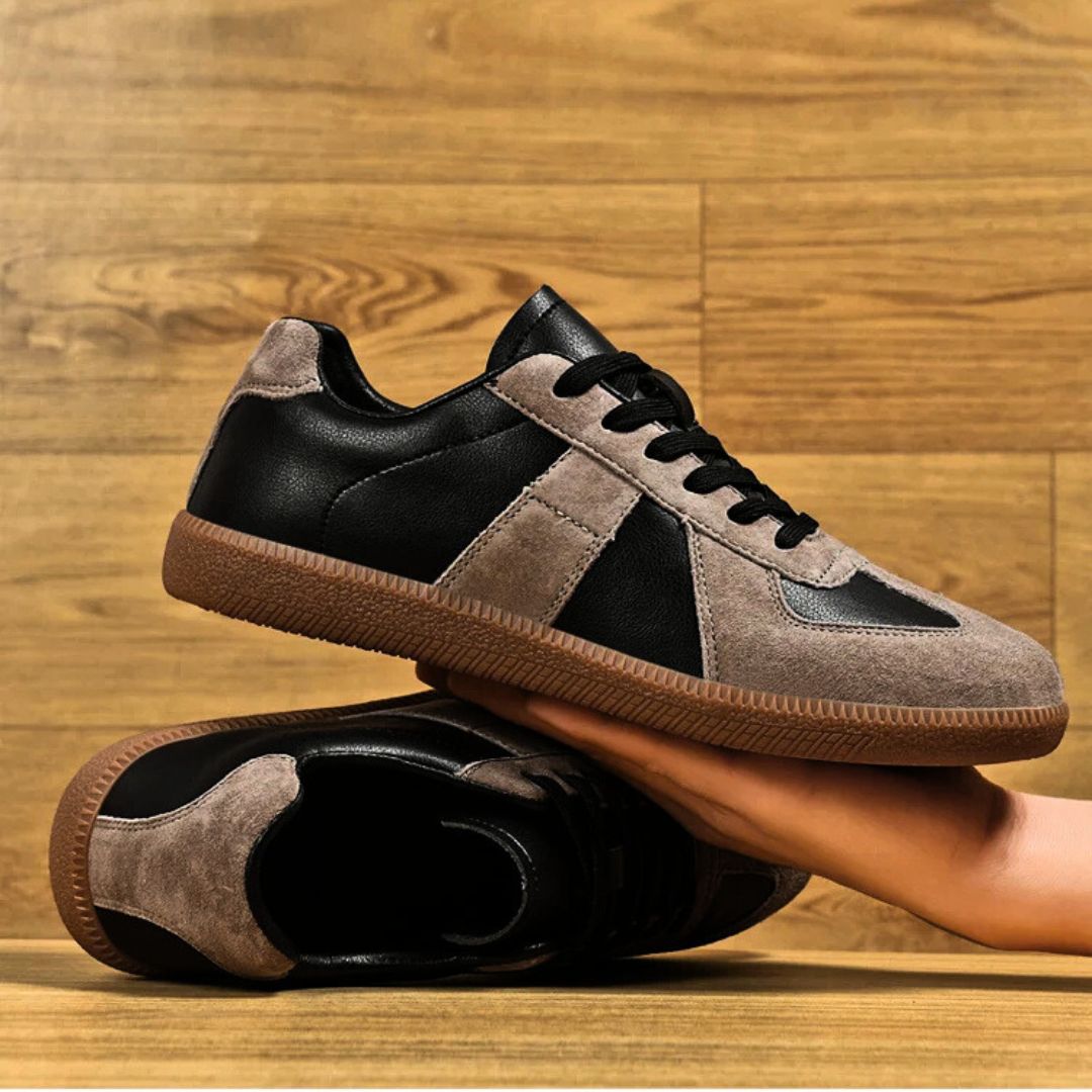 Premium Leather + Suede Sneakers - Iron Thread