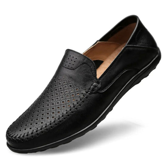 Genuine Leather "Air-Flow" Loafers - Iron Thread