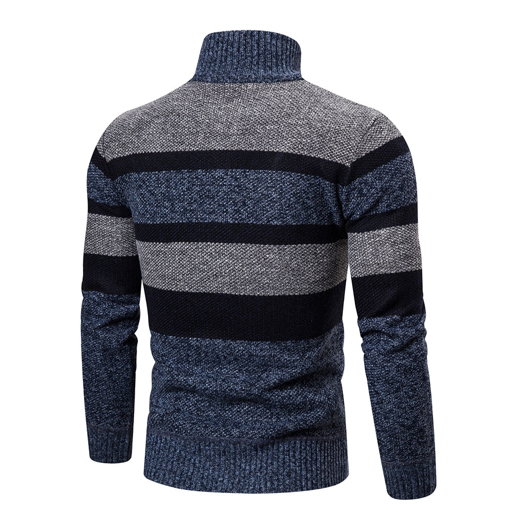 Mens Striped Slim Fit Knitted Cardigan - Iron Thread