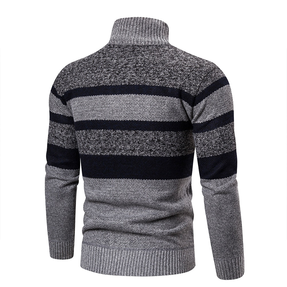 Mens Striped Slim Fit Knitted Cardigan - Iron Thread