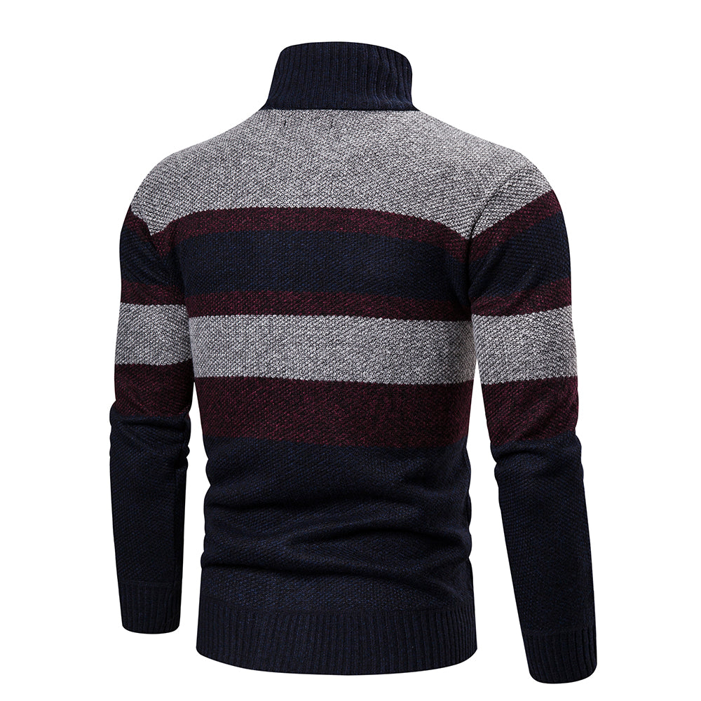 Mens Striped Slim Fit Knitted Cardigan - Iron Thread