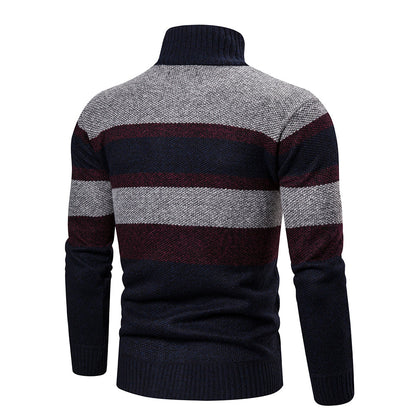 Mens Striped Slim Fit Knitted Cardigan - Iron Thread