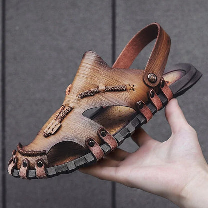 Tribal Genuine Leather Sandals - Iron Thread