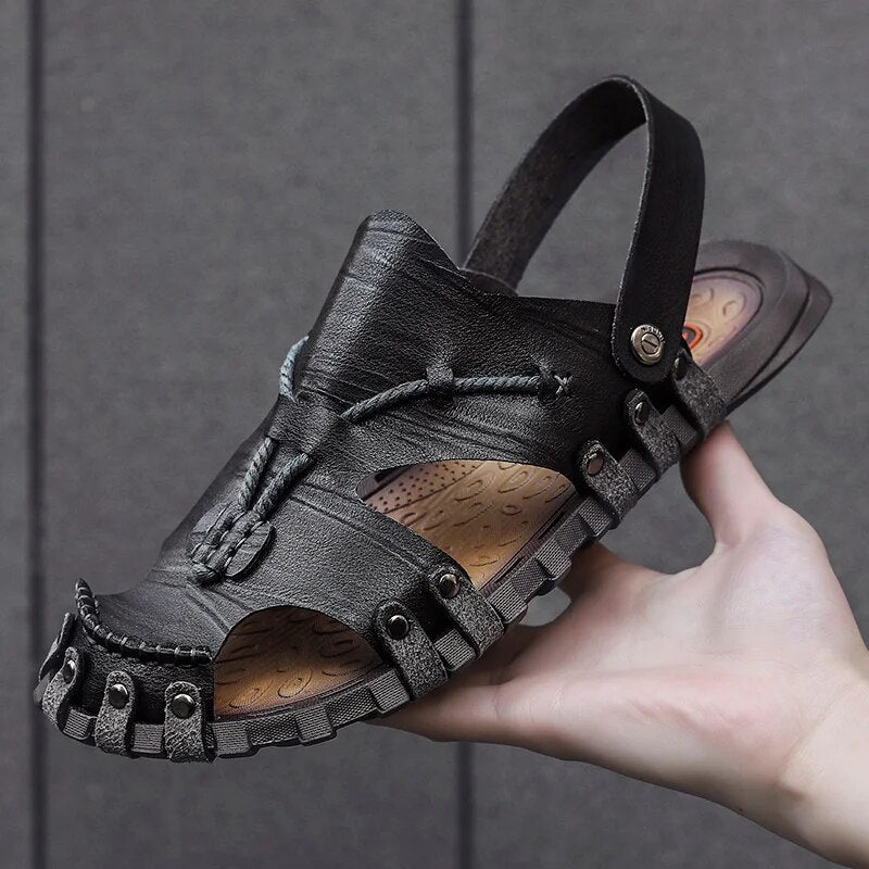 Tribal Genuine Leather Sandals - Iron Thread