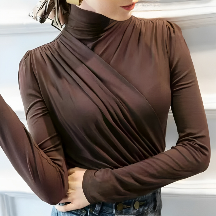 CozyCotton Women's Turtleneck - Iron Thread