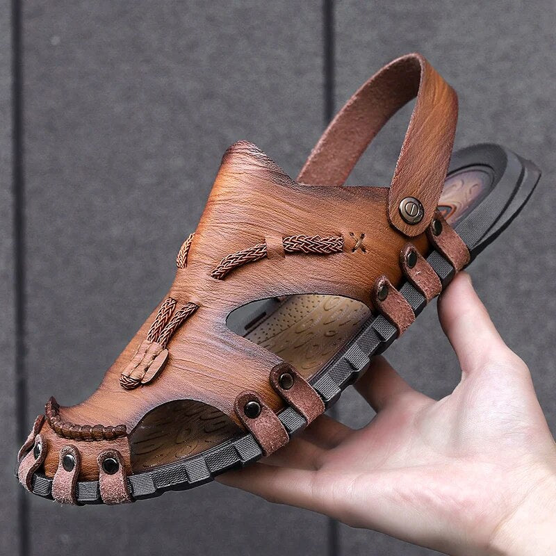 Tribal Genuine Leather Sandals - Iron Thread