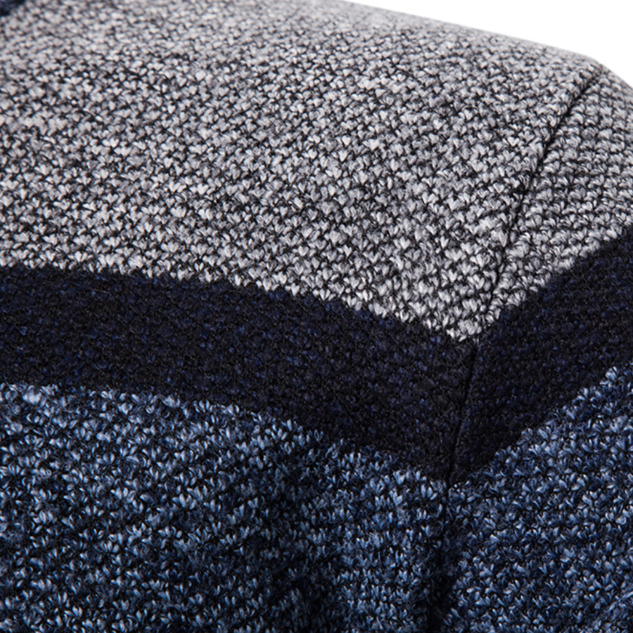 Mens Striped Slim Fit Knitted Cardigan - Iron Thread