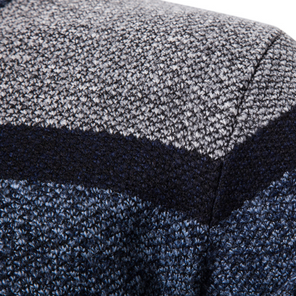 Mens Striped Slim Fit Knitted Cardigan - Iron Thread