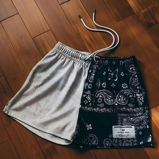 Two-Toned Paisley Shorts - Iron Thread