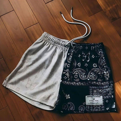 Two-Toned Paisley Shorts - Iron Thread